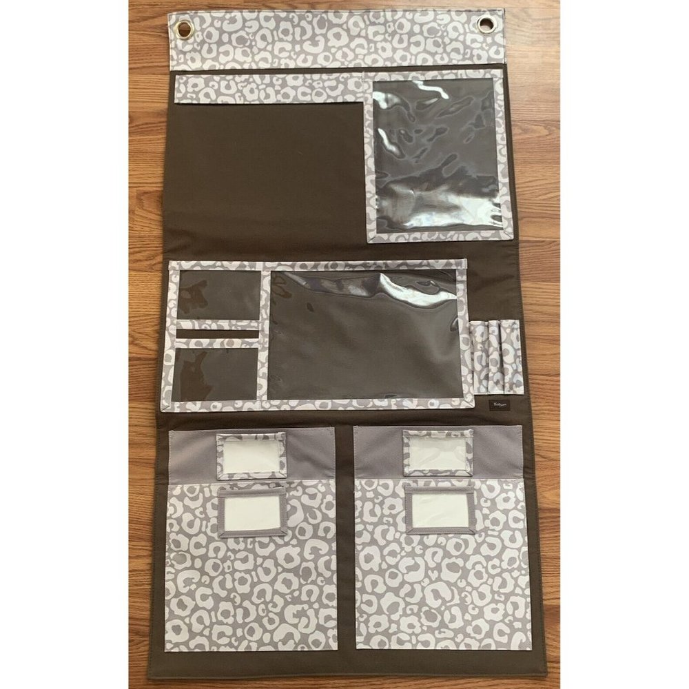 Thirty One 31 Hang Up Wall Home Organizer 22 x 41 Brown White EUC